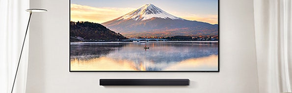 Samsung televisie met Samsung sounbar.