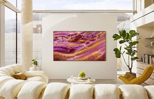 Samsung televisie met AI upscaling.