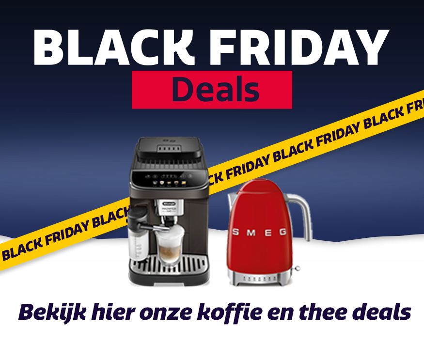 Black Friday 2025 deals op koffie en thee bij Electro World. Black Friday 2025 deals op koffie en thee bij Electro World.