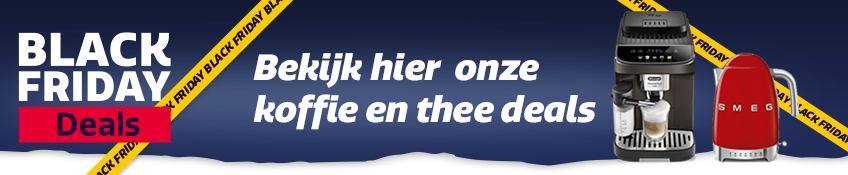 Black Friday 2025 deals op koffie en thee bij Electro World. Black Friday 2025 deals op koffie en thee bij Electro World.