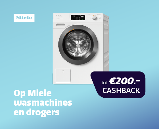 Op Miele wasmachines tot €200,- cashback