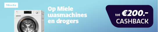 Op Miele wasmachines tot €200,- cashback