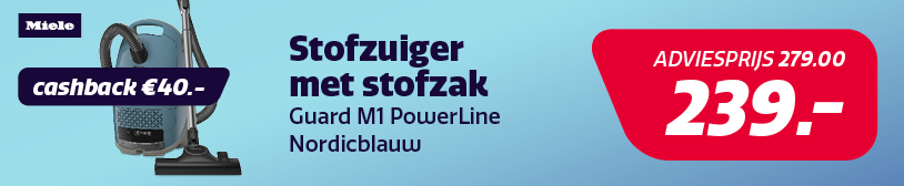 Stofzuiger met zak van Miele in de aanbieding bij Electro World.