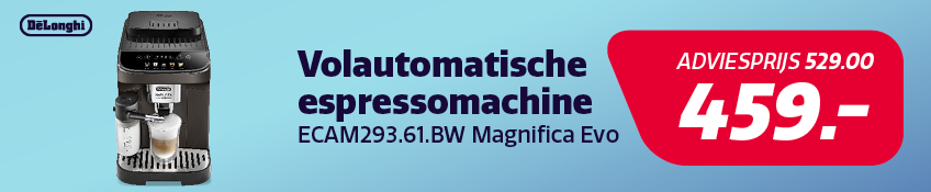 De'Longhi espressomachine in de aanbieding bij Electro World. De'Longhi espressomachine in de aanbieding bij Electro World.
