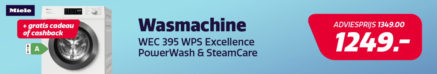 Wasmachine van Miele in de aanbieding en maak kans op een gratis cadeau of cashback bij Electro World. Wasmachine van Miele in de aanbieding en maak kans op een gratis cadeau of cashback bij Electro World.