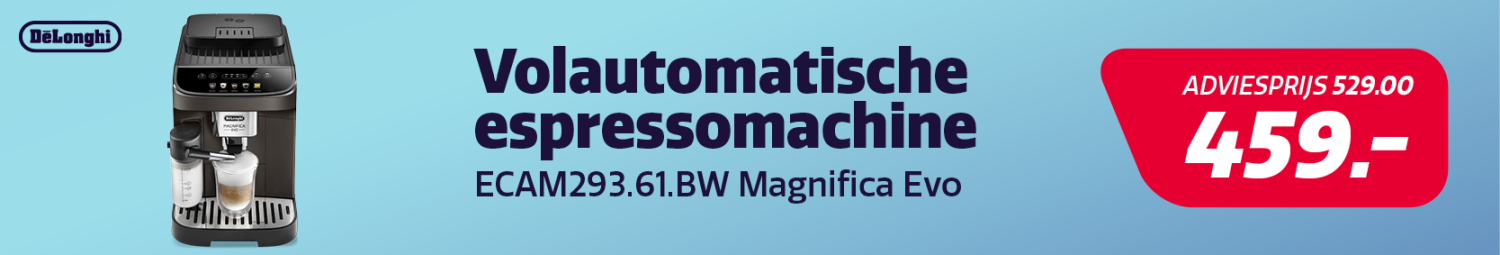 De'Longhi espressomachine in de aanbieding bij Electro World. De'Longhi espressomachine in de aanbieding bij Electro World.