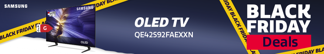 Samsung OLED televisie in de Black Friday actie bij Electro World. Samsung OLED televisie in de Black Friday actie bij Electro World.