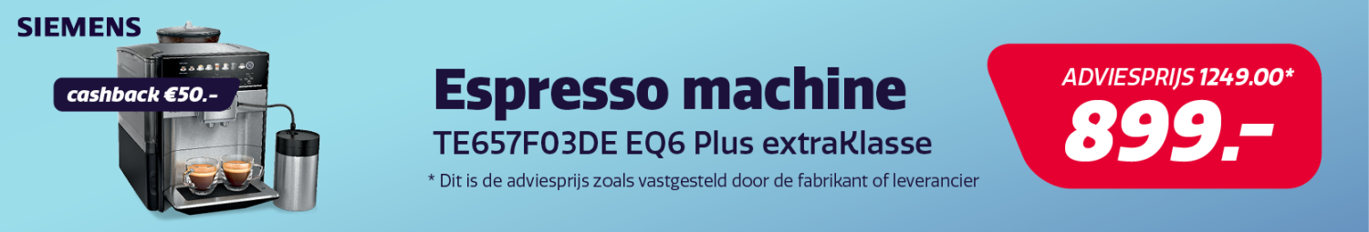 Actie op Siemens espressomachine bij Electro World. Actie op Siemens espressomachine bij Electro World.