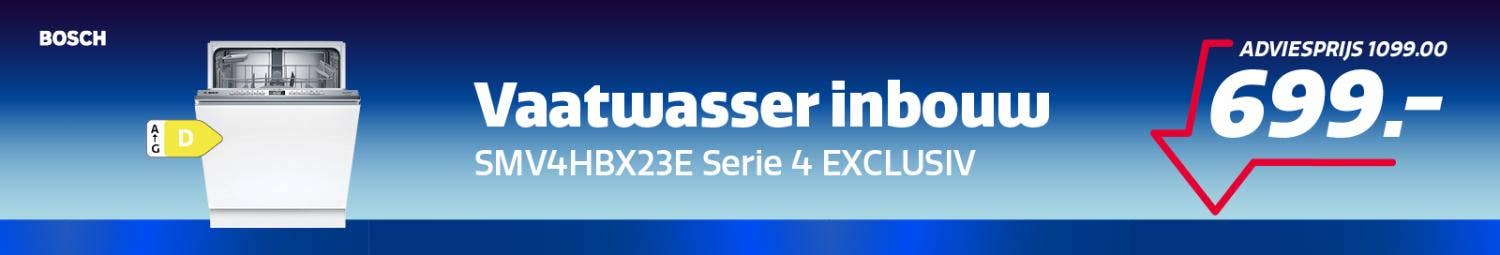 Inbouw vaatwasser van Bosch in de aanbieding bij Electro World. Inbouw vaatwasser van Bosch in de aanbieding bij Electro World.