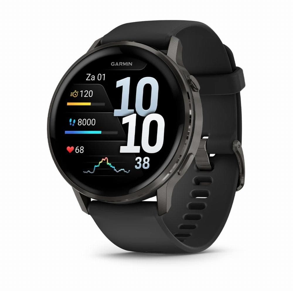 Garmin Venu 4 (45mm), GPS, Wifi, Black w/ Slate + Black