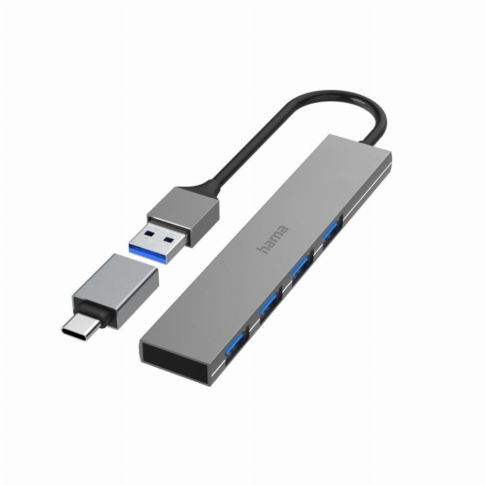 Hama USB-hub, 4-poorts, USB 3.2 Gen1, 5 Gbit/s