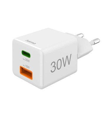 Hama Mini-oplader USB-C PD/USB-A QC 30W