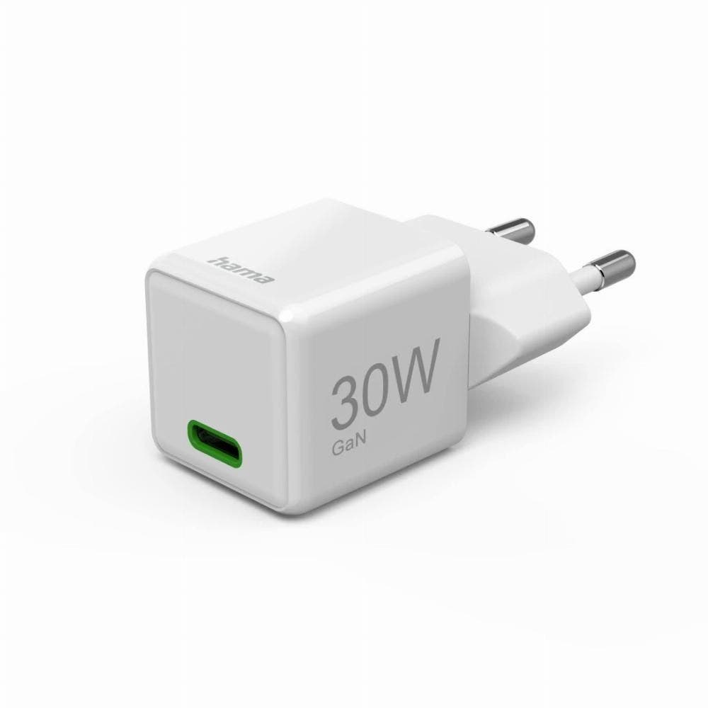 Hama Super-Mini-Charger, PD/QC/GaN, USB-C 30W, wit