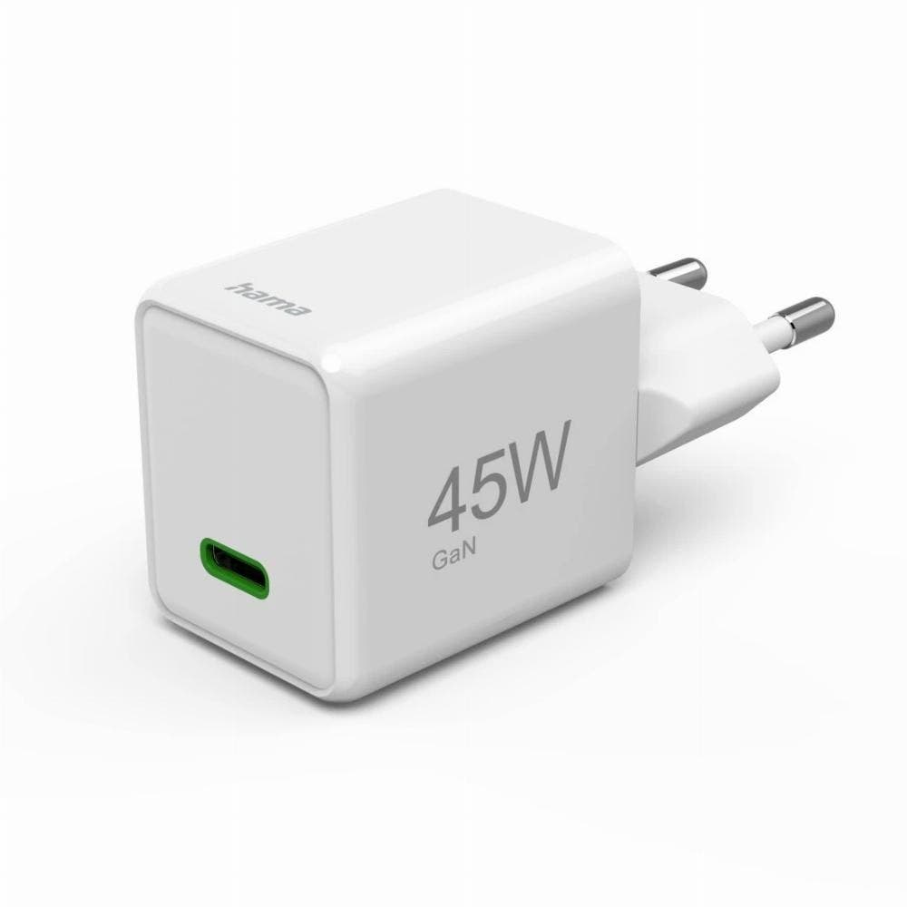 Hama Super-Mini-Charger, PD/QC/GaN, USB-C 45W, wit