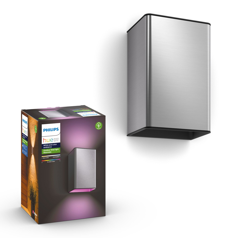 Philips RESONATE HUE WACA WALL LANTERN INOX 2X8W