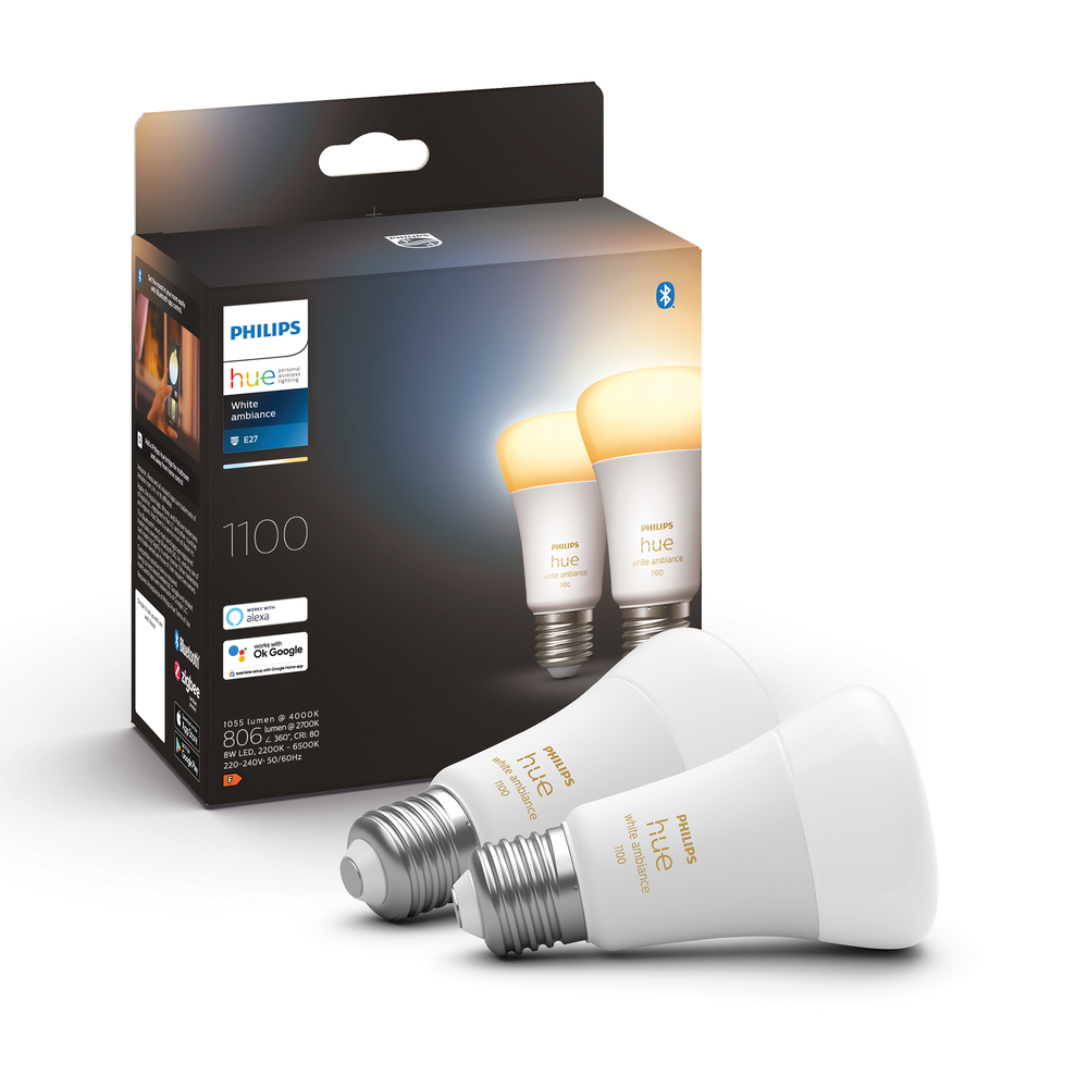 Philips HUE WHITE AMBIANCE 8W A60 E27 EU 2-PACK