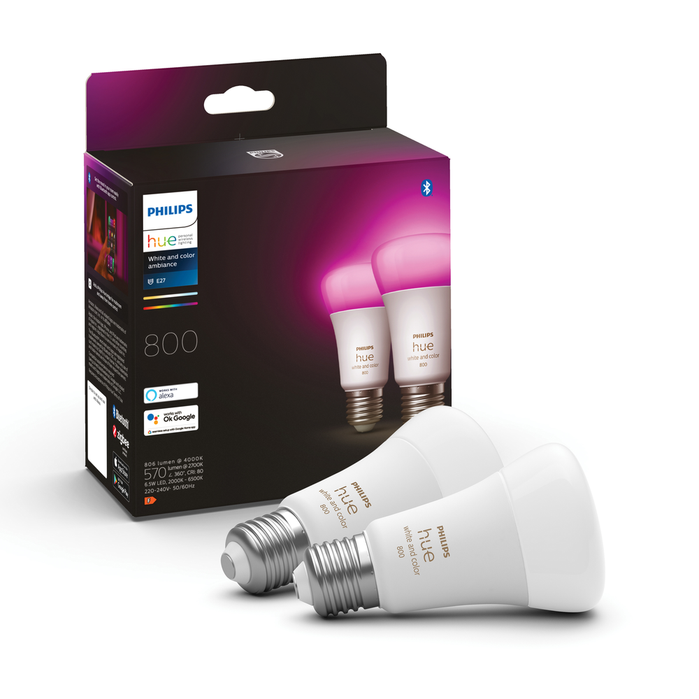 Philips HUE WHITE AND COLOR AMBIANCE 6.5W A60 E27 2-PACK