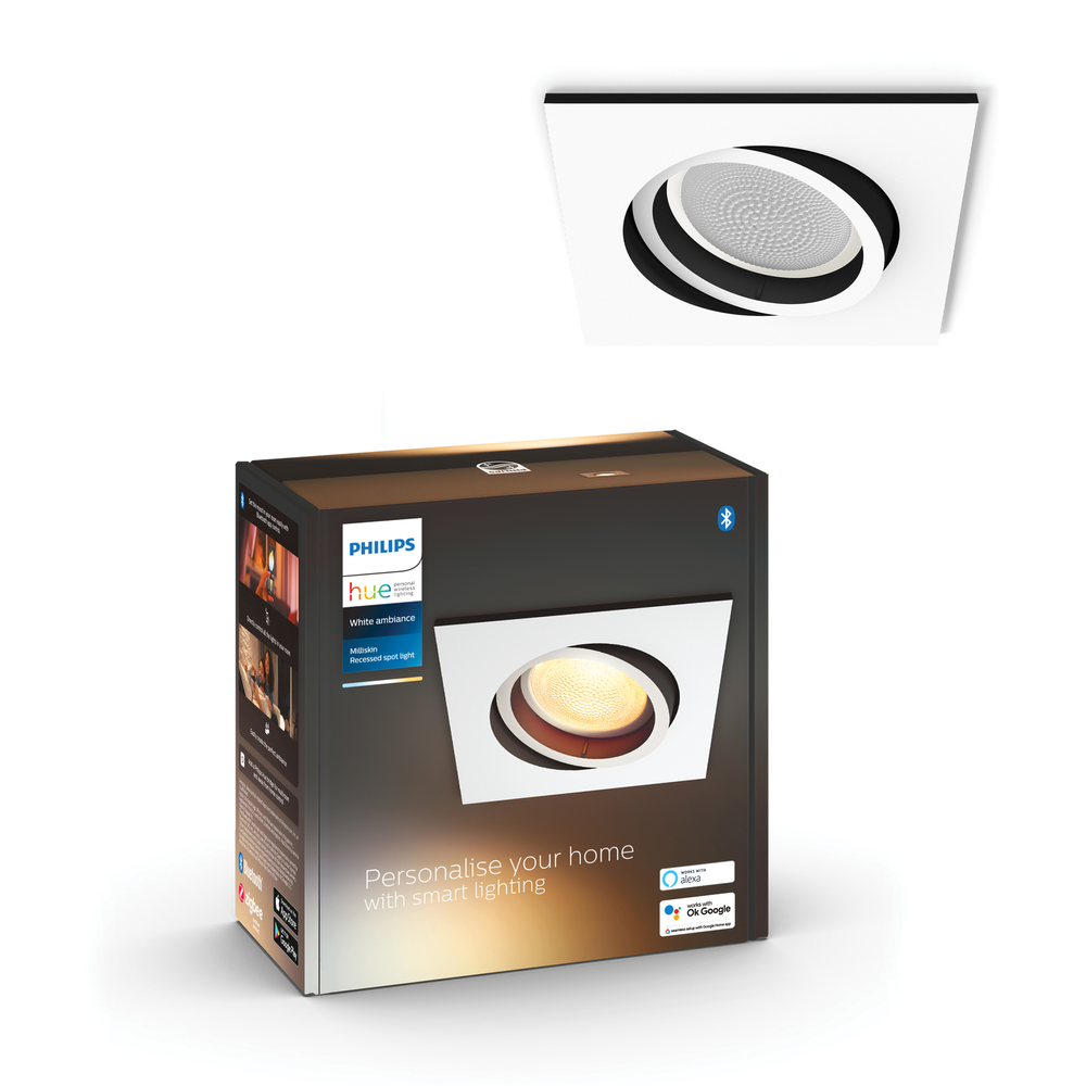 Philips MILLISKIN HUE RECESSED SQUARE WHITE 1X5W