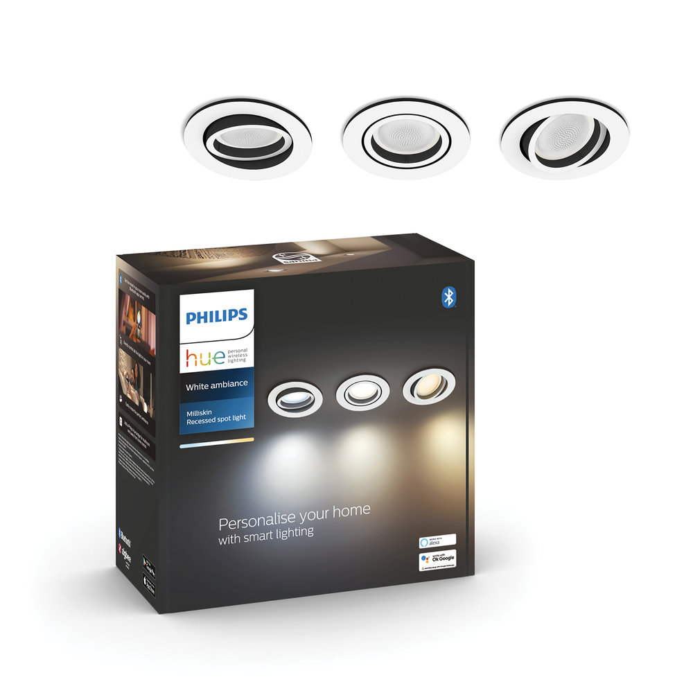 Philips MILLISKIN HUE RECESSED ROUND ALUMINIUM 3X5W