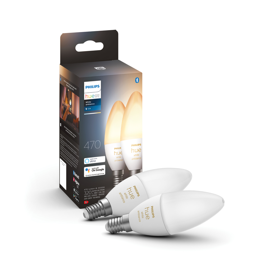 Philips HUE WHITE AMBIANCE 4W B39 E14 EU 2-PACK