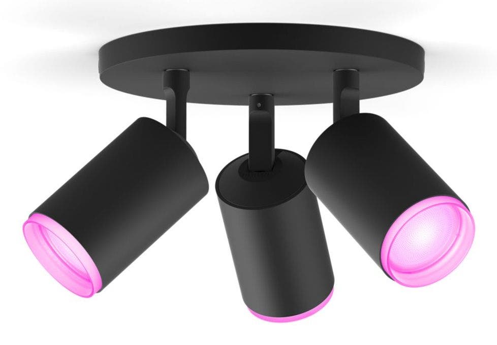 Philips Hue Fugato 3-lichts spotbalk - Zwart