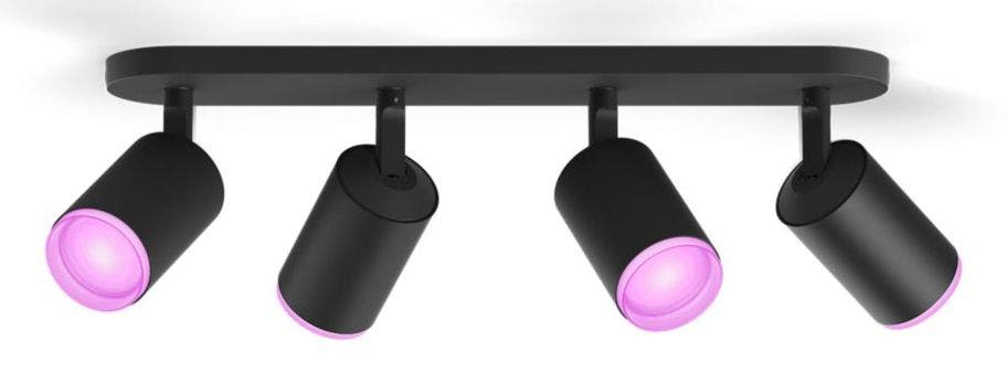 Philips Hue Fugato 4-lichts spotbalk - Zwart