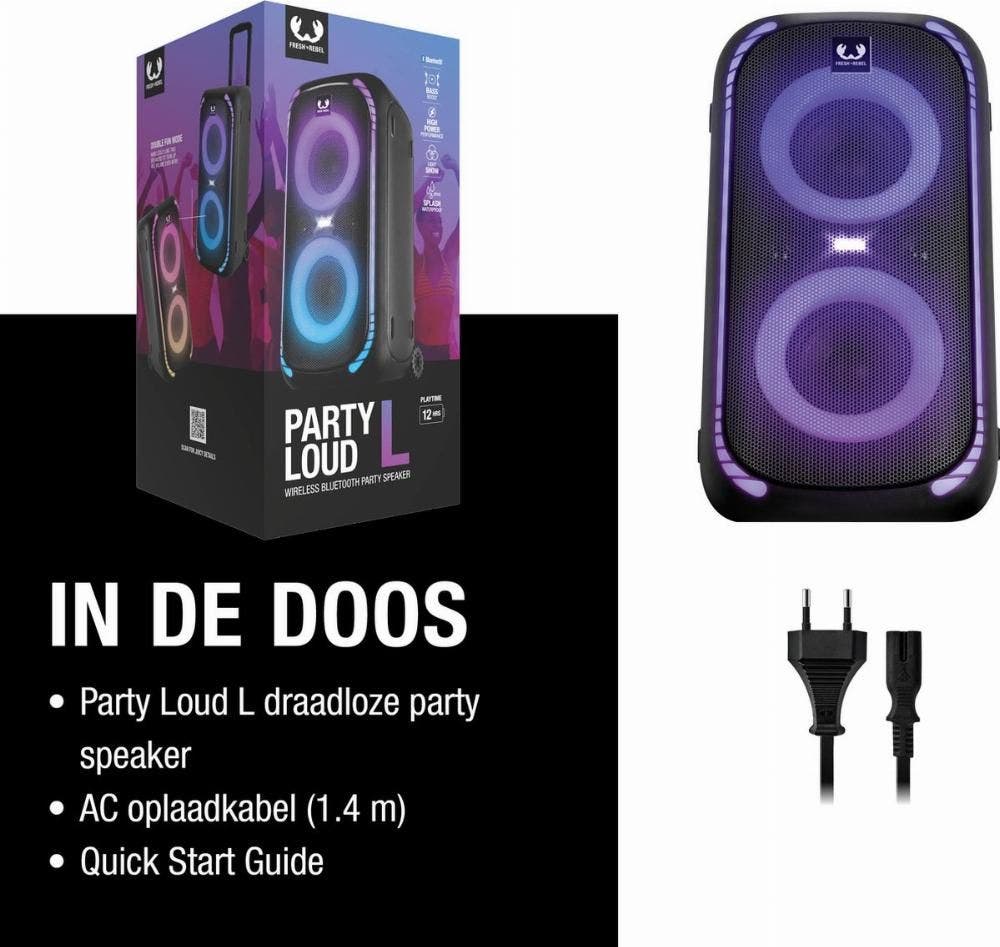 Fresh n Rebel Loud L Party Speaker met trolley