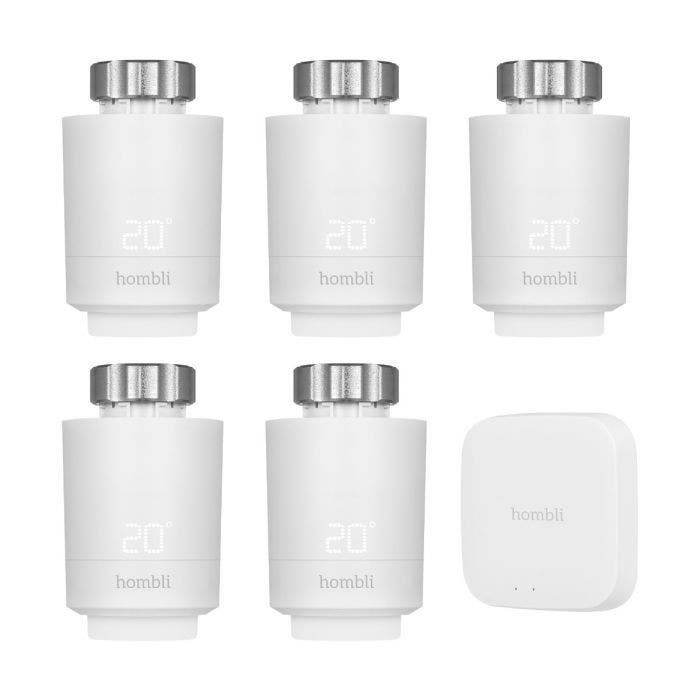 Hombli Slimme Radiatorknop Startkit 5 stuks + BT Bridge