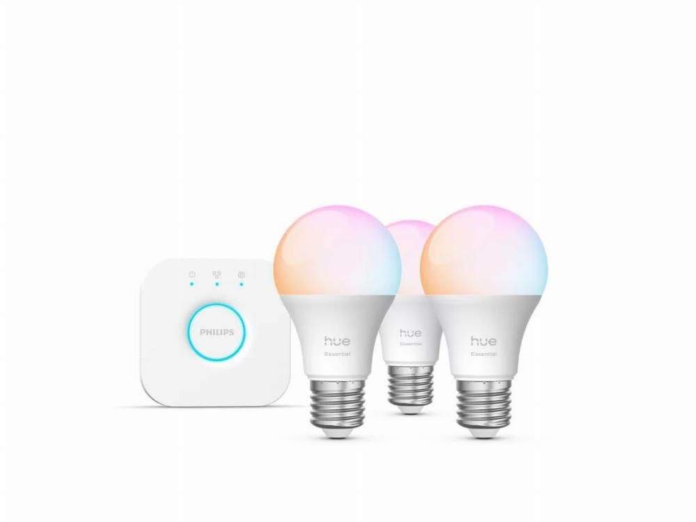 Philips Hue Essential Starterkit: 3 Slimme E27 Lampen